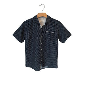 Craft Flow Boys Button Up Shirt Blue White Size 10 12